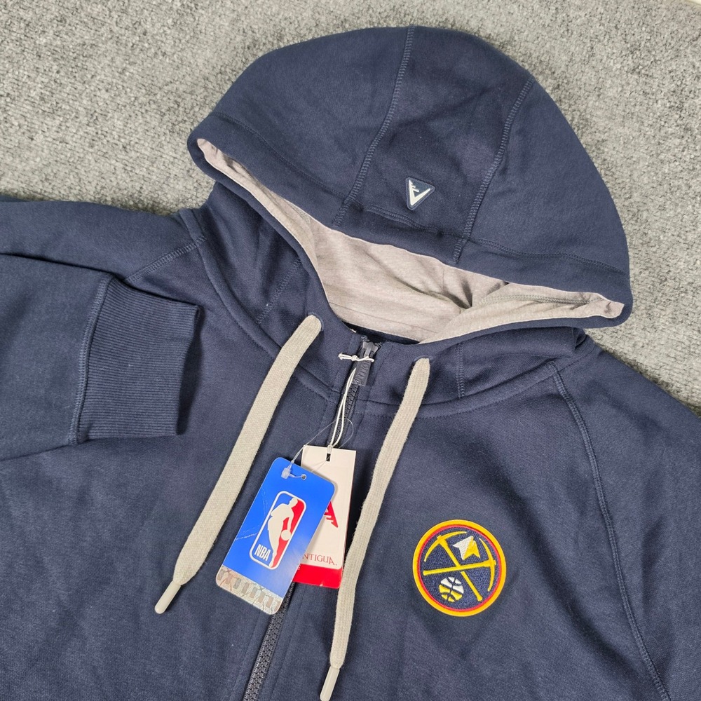 Antigua Denver Nuggets Victory Hoodie Mens XL Navy Full Zip NBA 101183 NWT